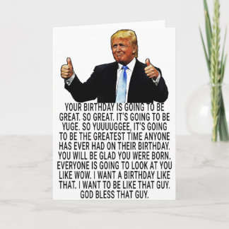 Funny Trump Birthday Kaart