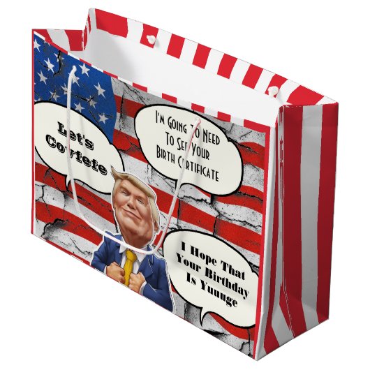 Funny Trump Birthday Large Cadeautasje (Voorkant Gekanteld)