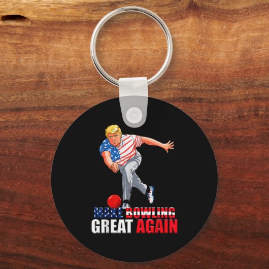Funny Trump Bowling Make Bowling Great Again  Sleutelhanger (Voorkant)