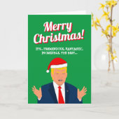 Funny Trump cartoon Kerstmis wenskaart Kaart (Gele Bloem)