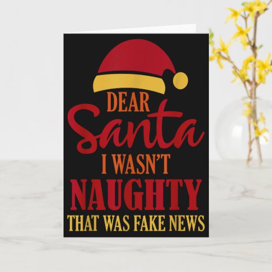 Funny Trump Christmas Pajamas Fake News  Kaart (Gele Bloem)
