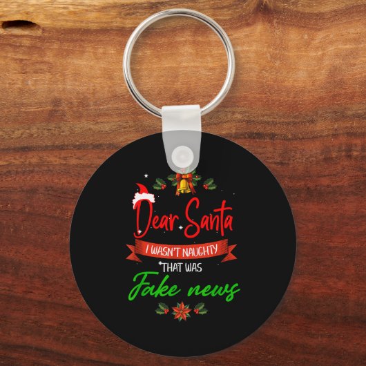 Funny Trump Christmas Pajamas Fake News  Sleutelhanger (Voorkant)