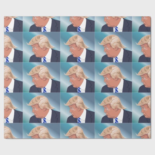 FUNNY TRUMP CHRSTMAS Wrapping Paper Cadeaupapier (Zoom)