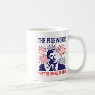Funny Trump citeert vuurwerk 4 juli Koffiemok