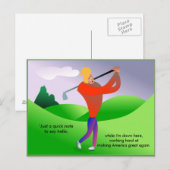 Funny Trump die Golf Politiek Briefkaart speelt (Voorkant / Achterkant)