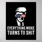 Funny Trump Everything Woke Turns To Quote  Poster (Voorkant)