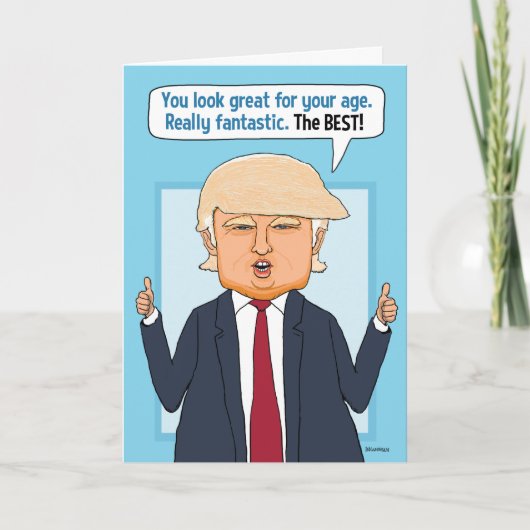 Funny Trump Fake News Birthday Kaart (Voorkant)