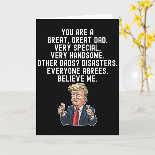 Funny Trump Father Birthday Kaart (Gele Bloem)