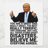 Funny Trump Father Birthday Kaart Wijn Etiket (Enkel label)