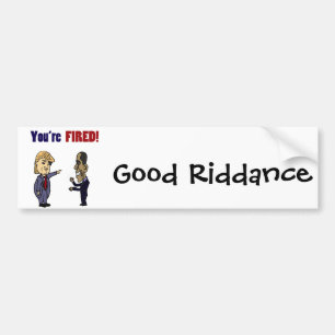 Funny Trump Firing Obama Politieke Cartoon Bumpersticker