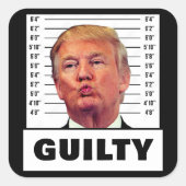 Funny Trump Guilty Vierkante Sticker (Voorkant)
