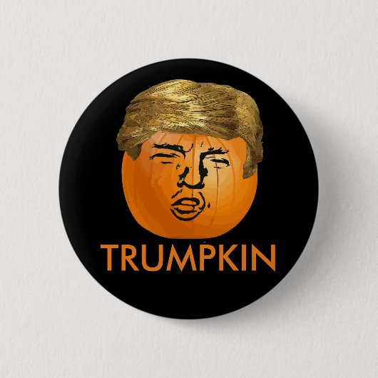 Funny Trump Halloween Trumpkin Pumpkin Ronde Button 5,7 Cm (Voorkant)