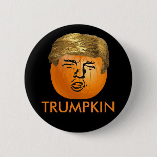 Funny Trump Halloween Trumpkin Pumpkin Ronde Button 5,7 Cm