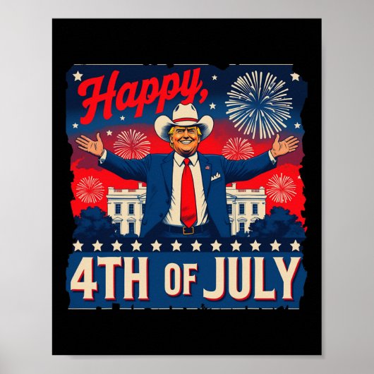 Funny Trump Happy 4th Of July  Poster (Voorkant)