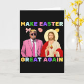 Funny Trump Jesus Christ Make Easter Great Again E Kaart (Gele Bloem)