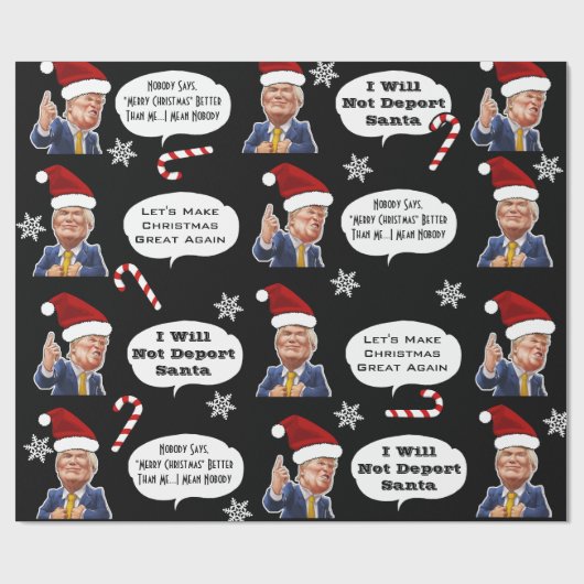 Funny Trump Kerstmis Cadeaupapier (Vlak)
