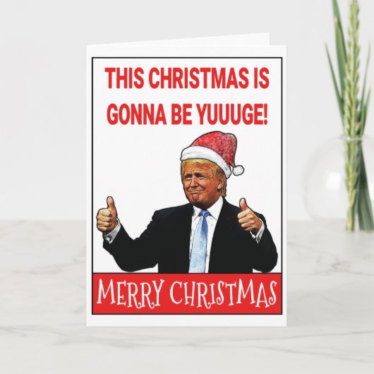 Funny Trump Kerstmis Feestdagen Kaart (Voorkant)
