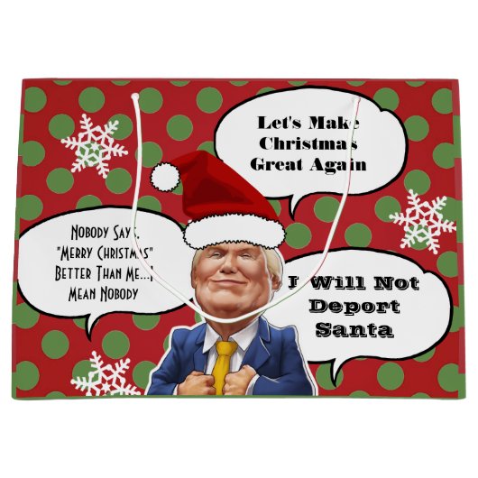 Funny Trump Kerstmis Large Cadeautasje (Voorkant)