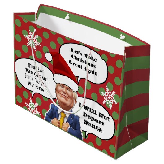 Funny Trump Kerstmis Large Cadeautasje (Achterkant Gekanteld)