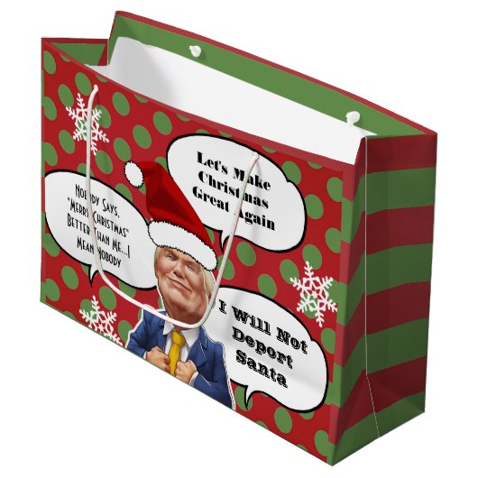 Funny Trump Kerstmis Large Cadeautasje (Voorkant Gekanteld)