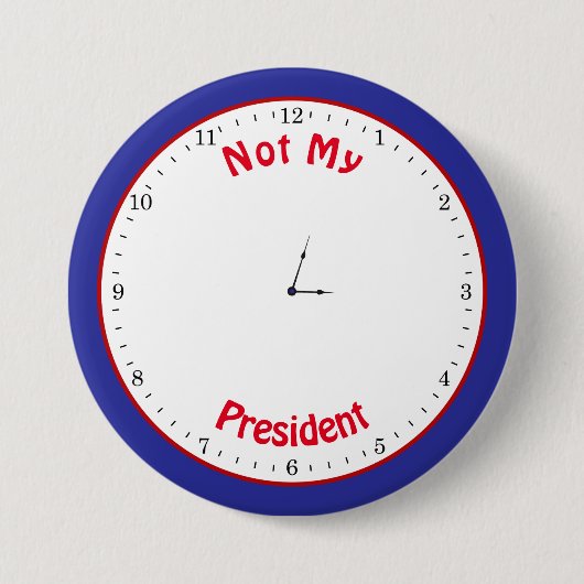 Funny Trump Klock Tiny Hands Clock Face Ronde Button 7,6 Cm (Voorkant)