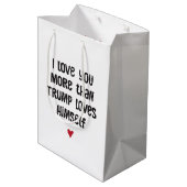 Funny Trump Love Political Humor Gift Bag Medium Cadeauzakje (Achterkant Gekanteld)