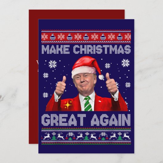 Funny Trump maakt kerst weer geweldig Feestdagenkaart (Voorkant / Achterkant)