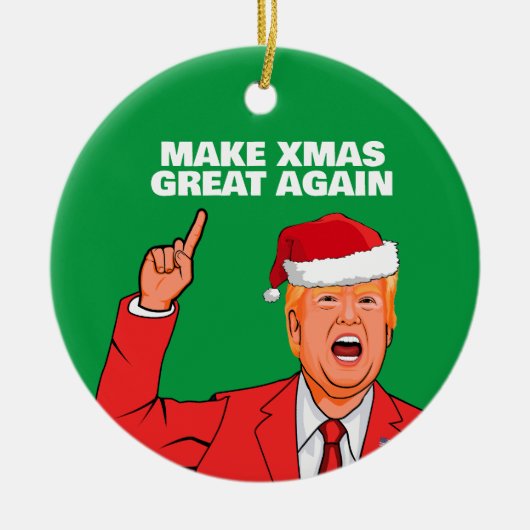 Funny Trump maakt kerst weer geweldig Keramisch Ornament (Voorkant)