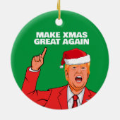 Funny Trump maakt kerst weer geweldig Keramisch Ornament (Achterkant)