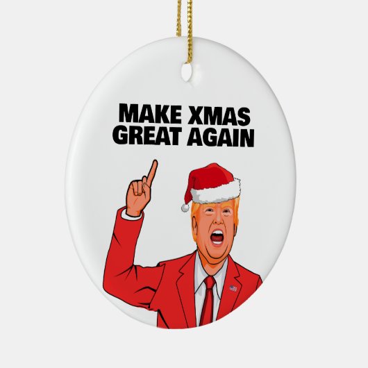 Funny Trump maakt kerst weer geweldig Keramisch Ornament (Rechts)