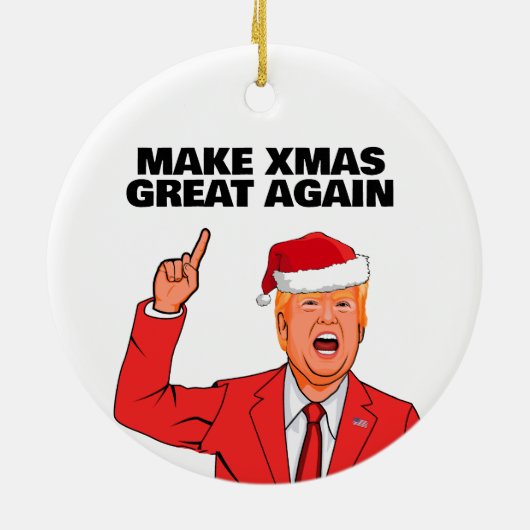 Funny Trump maakt kerst weer geweldig Keramisch Ornament (Achterkant)
