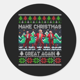 Funny Trump maakt kerst weer heel lomp. Ronde Sticker