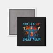 Funny Trump Make 4th Of July Great Again Firework Magneet (Voorkant / Achterkant)