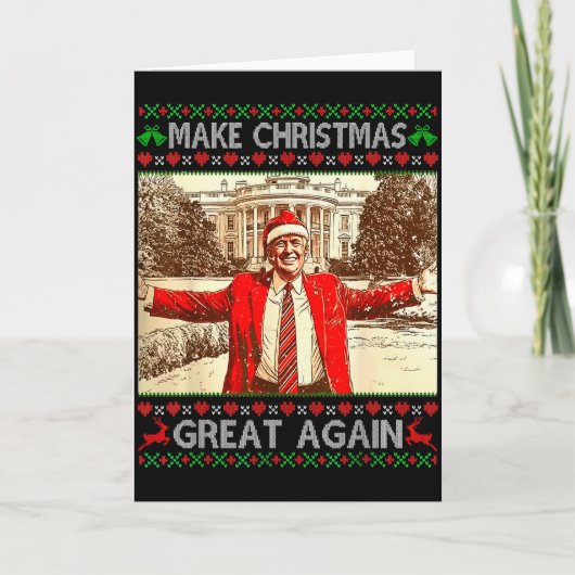 Funny Trump Make Christmas Great Again Xmas Family Kaart (Voorkant)