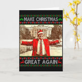 Funny Trump Make Christmas Great Again Xmas Family Kaart (Gele Bloem)
