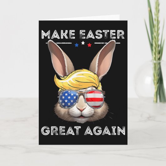 Funny Trump Make Easter Great Again Bunny Hunt Egg Kaart (Voorkant)