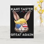 Funny Trump Make Easter Great Again Bunny Hunt Egg Kaart (Gele Bloem)