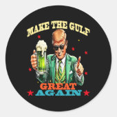Funny Trump  Make The Gulf Great   Ronde Sticker (Voorkant)