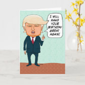 Funny Trump Make Your Birthday Great Again Kaart (Gele Bloem)