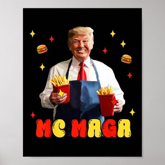 Funny Trump Mc Mega Fries Fast Food Poster (Voorkant)