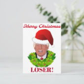 Funny Trump "Merry KerstLoser" Feestdagenkaart (Staand voorkant)