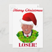 Funny Trump "Merry KerstLoser" Feestdagenkaart (Voorkant / Achterkant)