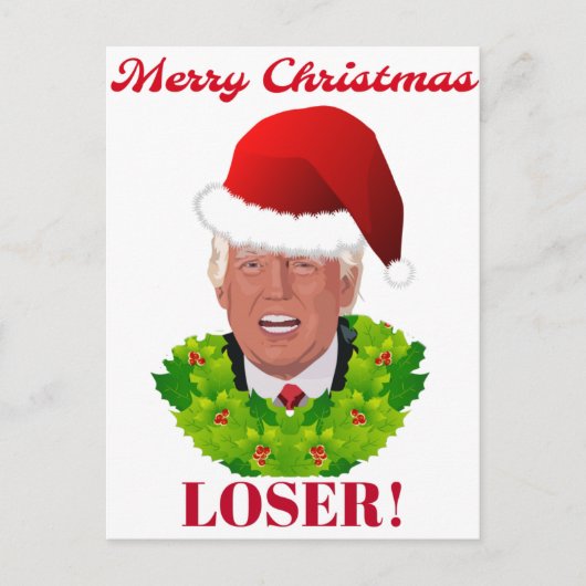 Funny Trump "Merry KerstLoser" Feestdagenkaart (Voorkant)