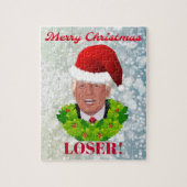 Funny Trump "Merry KerstLoser" Legpuzzel (Verticaal)