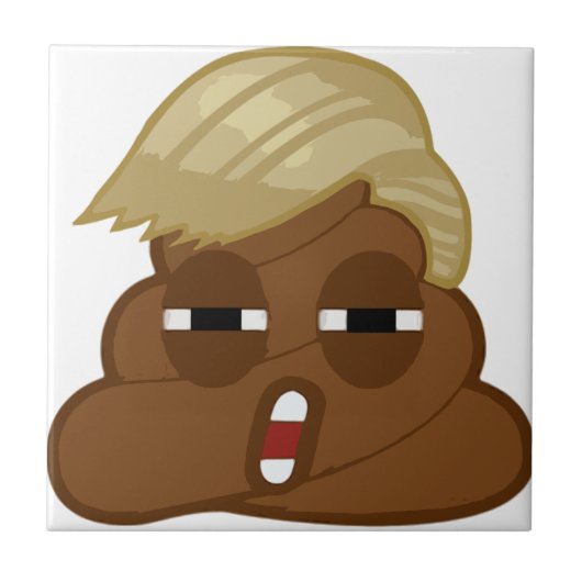 Funny trump poep emoji tegeltje (Voorkant)