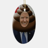 Funny Trump Poop Emoji Head Keramisch Ornament (Rechts)