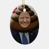 Funny Trump Poop Emoji Head Keramisch Ornament (Achterkant)
