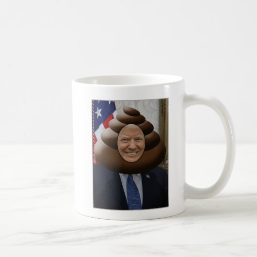 Funny Trump Poop Emoji Head Koffiemok (Rechts)