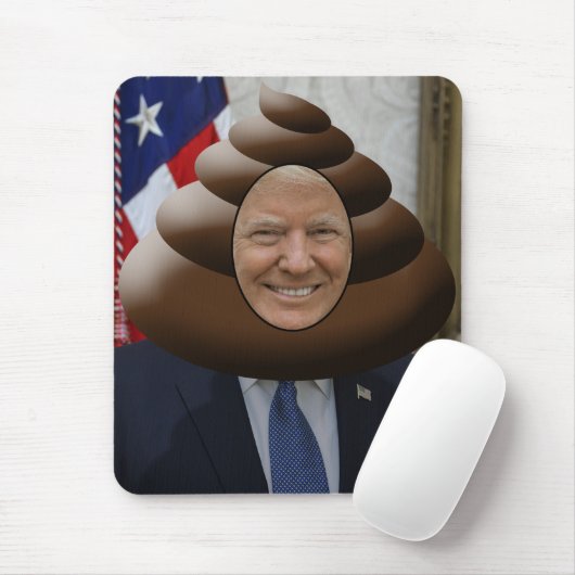 Funny Trump Poop Emoji Head Muismat (Met muis)