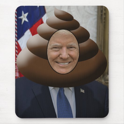 Funny Trump Poop Emoji Head Muismat (Voorkant)